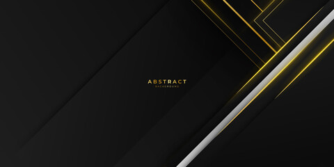 Modern trendy black and gold abstract presentation background