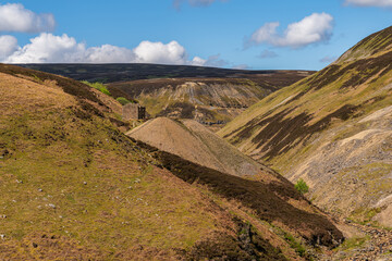 Wall Mural - Walking at the Gunnerside Gill with the Bunton Mine and Blakethwaite Mine in the background, North Yorkshire, England, UK