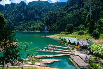 Wall Mural - Beautiful nature at Cheow Lan Dam,Khao Sok National Park in Thailand.