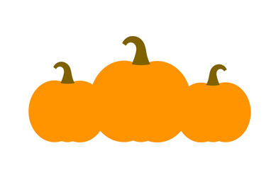 Wall Mural - orange pumpkins label isolated on white background.