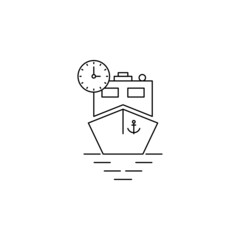 Sticker - travel ship transport icon vector