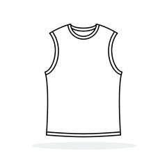 Wall Mural - the sleeveless tank icon. men's tank template. vector illustration. black linear sleeveless shirt.