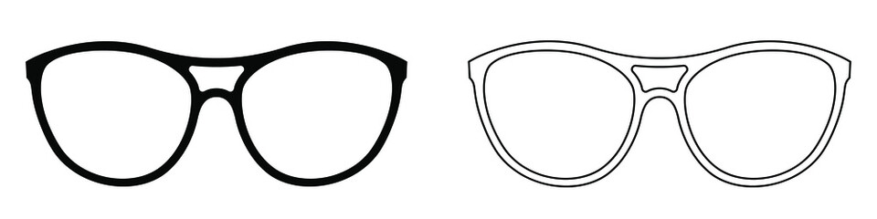 Wall Mural - glasses icon. set of sunglasses icons. vector illustration. sunglasses vector icons. black linear gl