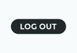 logout text sign icon. web button template