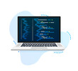 © DG-Studio - Vector laptop coding pattern. Web developer, design, programming. Laptop screen code. Vector illustration.