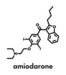 © molekuul.be - Amiodarone antiarrhythmic drug molecule. Skeletal formula.