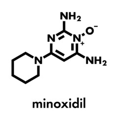 Wall Mural - Minoxidil male pattern baldness (androgenic alopecia) drug molecule. Skeletal formula.