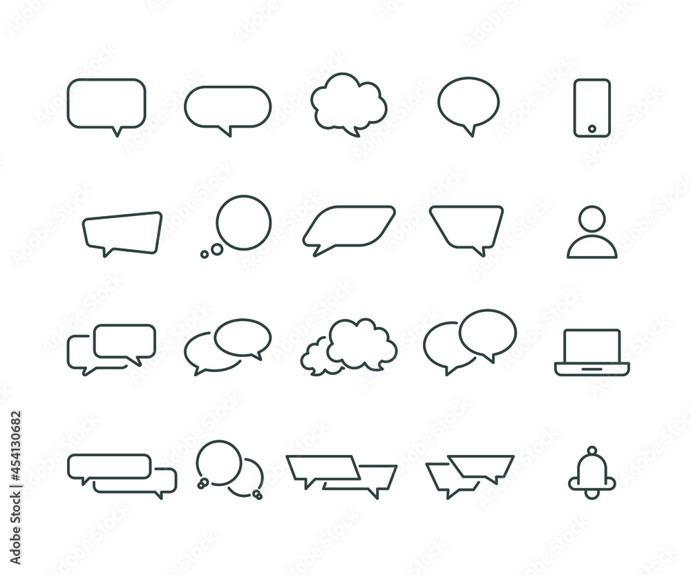 set of bubbles Icons set,Editable Stroke,Vector Line