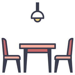 Wall Mural - dining table icon