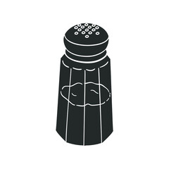 Salt Shaker Icon Silhouette Illustration. Sodium Cooking Pot Vector Graphic Pictogram Symbol Clip Art. Doodle Sketch Black Sign.