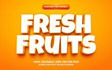 Fresh Fruits 3d Cartoon Editable Text Effect