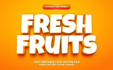 fresh fruits 3d cartoon editable text effect