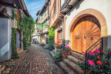 Canvas Print - Eguisheim village in Alsace province, France