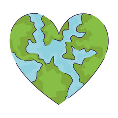 Wall Mural - earth planet hearted