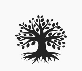 Wall Mural - tree silhouette icon. vector illustration.