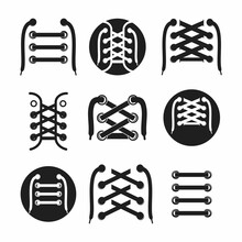 Vector Graphic Illustration Of Lace Shoes Icon.
Shoes Lace Logo Designs Set Collection.