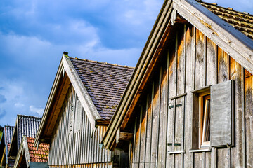 Canvas Print - boathouse at a lake