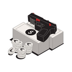 Wall Mural - Isometric Dirty Money Icon