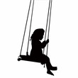 © turkishblue - a girl swinging body silhouette vector