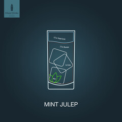 Wall Mural - Vector illustration. Mixed alcohol drink. Cocktail