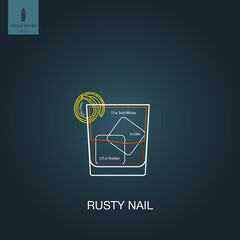 Wall Mural - Vector illustration. Mixed alcohol drink. Cocktail