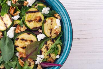 Canvas Print - Grilled green zucchini salad