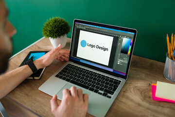 Person working with a design program