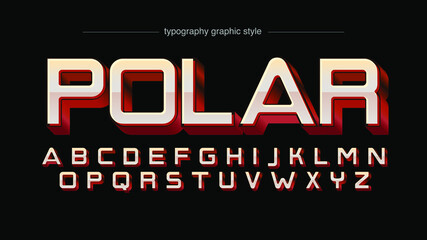 Wall Mural - red 3d futuristic metallic artistic font typography