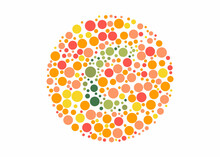 Vector Graphic Of Color Blind Test Design. The Letter C Cunningly Hid Inside An Ishihara Inspired Design.