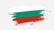 Hand drawn brush stroke flag of Bulgaria. Creative national day hand painted brush illustration on white background