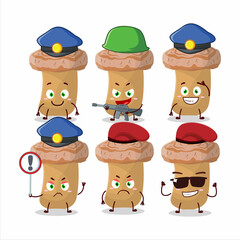 Wall Mural - A dedicated Police officer of woolly milkcap mascot design style