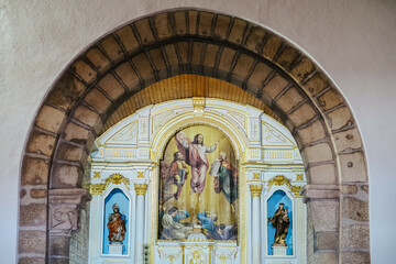 Poster - Arc decoration of a temple with the ascension scene and icons