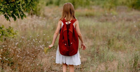 Preteen girl in the field