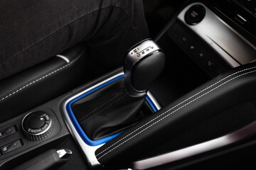automatic transmission lever in modern premium car