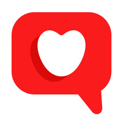 Like heart icon. Social networks. Isolated background. Vector graphics. Red. Symbol of communication, correspondence, love, relationship, acquaintance, comments, content, repost, post, vep site.