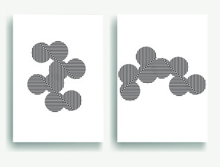 Wall Mural - abstract hipster lines background with geometric circles . vector line design . poster template . mi