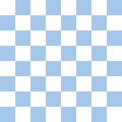  White and blue checkerboard pattern background. Check pattern designs for decorating wallpaper. Vector background.