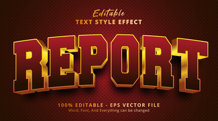 Editable Text Effect, Report text on headline logo style