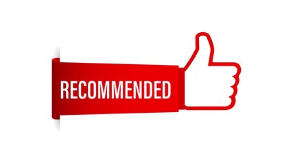 Sticker - Recommend icon. White label recommended. Motion graphics