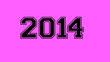 2014 number black lettering pink rose background