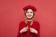 © SHOTPRIME STUDIO - pretty woman with pigtails fun Red lips luxury isolated background
