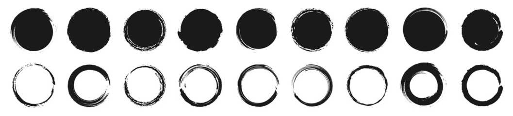Poster - Grunge circle set. Grunge round shapes. Grunge banner collection. Vector