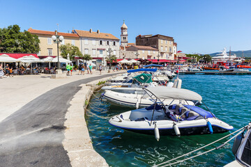 Wall Mural - Krk city in Croatia with port