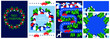 © Jo_Ana - Christmas and New Year Cards Set. Geometric, Modern, Minimalist style. Sketch Vector illustration