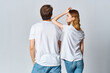 © SHOTPRIME STUDIO - man and woman in white t-shirts design studio back view mocap