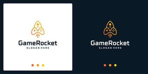 Wall Mural - joystick logo inspiration and rocket logo. premium vectors.
