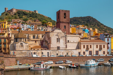 Naklejka na meble Bosa, colorful town in the province of Oristano, Sardinia, Italy