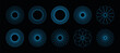Spirograph pattern - geometric circular graphics - blue flowers - isolated vector illustration on black background.
