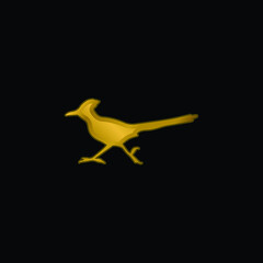 Sticker - Bird Roadrunner Shape gold plated metalic icon or logo vector