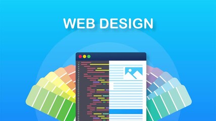 Web design illustration. Concept of creating websites, designed banners for ui, ux design and web design.